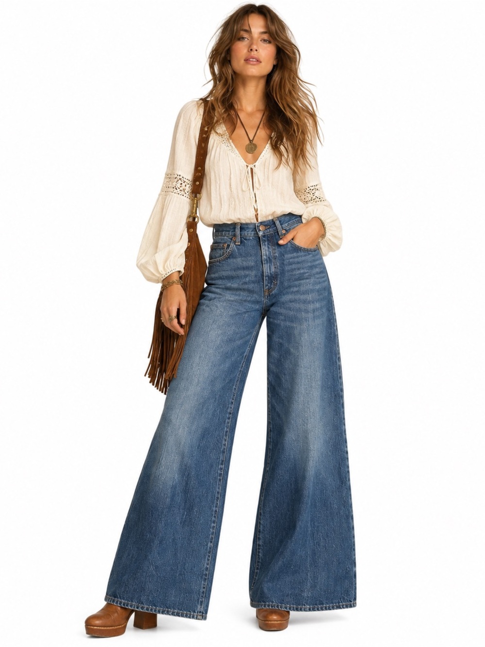 Vintage 70s Sticky Fingers Jeans High Rise Wide Leg Bell Bottom USA Denim Rigid